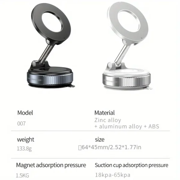Neuer super starker magnetischer Handyhalter 2025, aus verbessertem Zinklegierung, mit Saugnapf, 360° drehbar und faltbar, geeignet für Autodisplay, Badezimmerfliesen und Glas. - Image 7