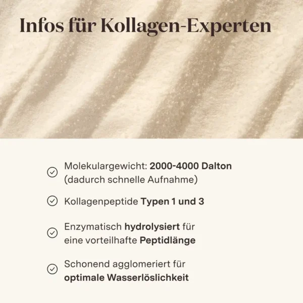 Glow25 Collagen Plus [450g] – Kollagen Hydrolysat mit Vitamin C, Zink und Biotin – Peptide Typ 1 und 3 – Gute Löslichkeit - Image 5